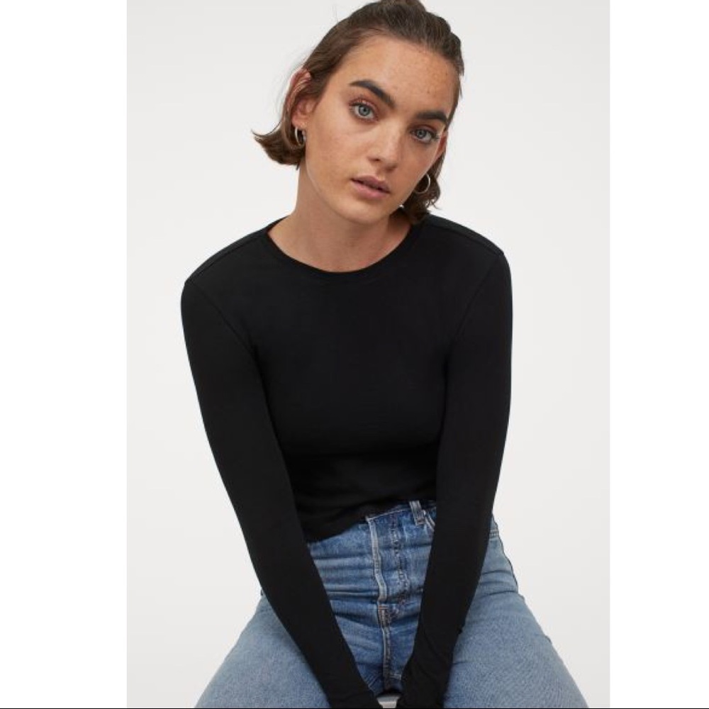 NWT H&M Black Long Sleeve Tee